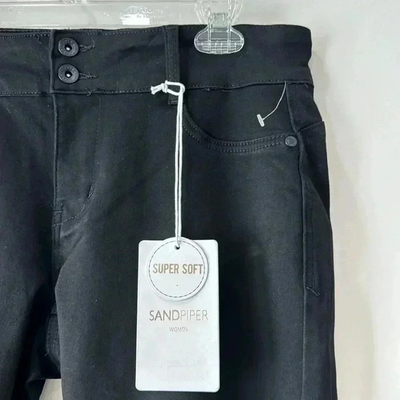Sandpiper Women’s Black Five Pocket Stretch Straight Leg Pants Size 14 - Picture 5 of 14